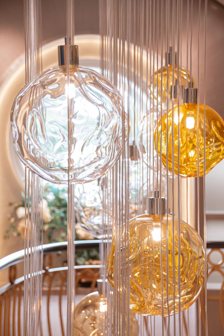 Golden Orb Chandelier