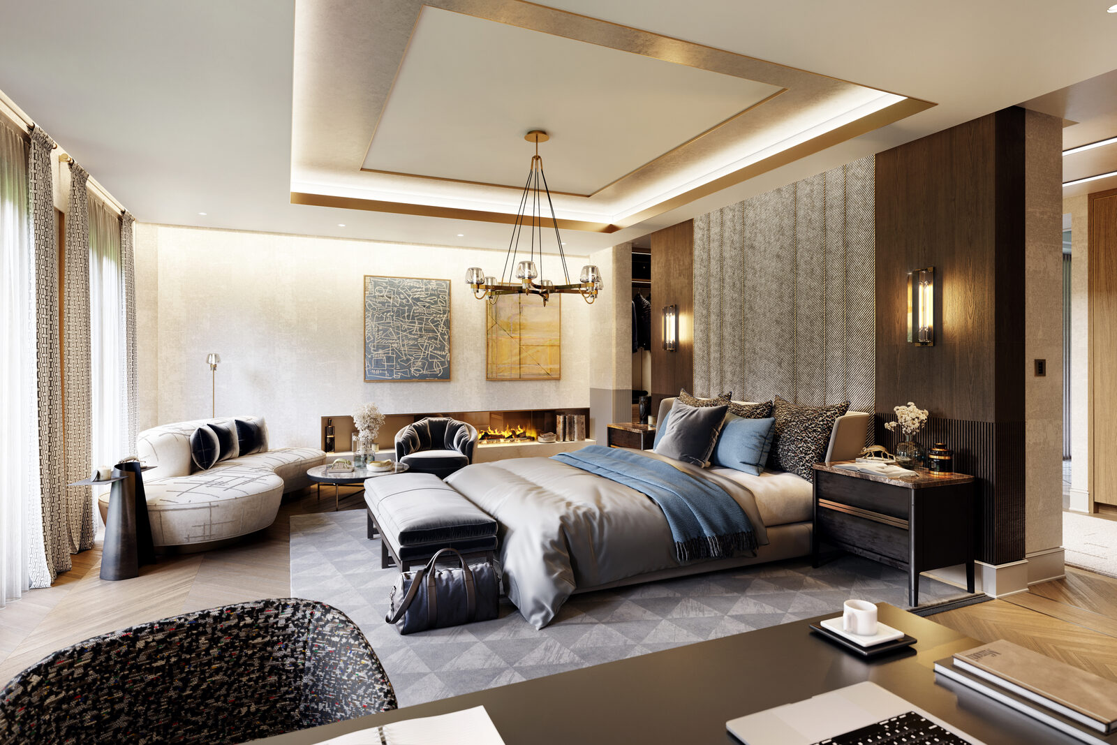 Bedroom and Seating, Esher Residence