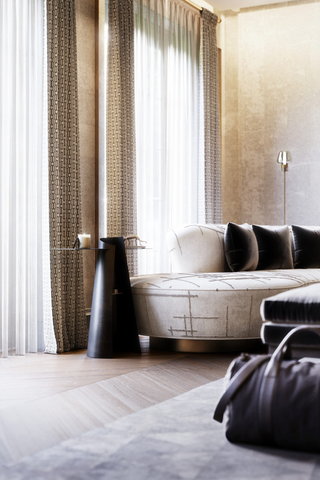 Sofa and Curtain Detail, Esher Residence